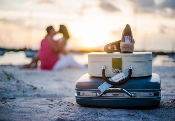 Packed their bags and ready to go for their destination wedding!